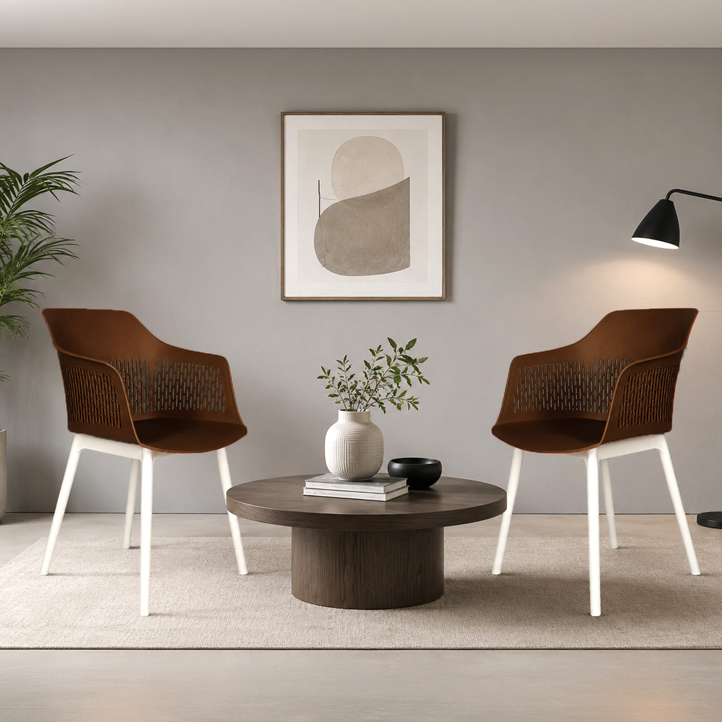 Austria Chair With White Legs (Pack of 2)