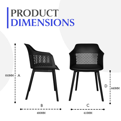 Austria Cafe Chair Cushion with Black legs (Pack of 2)