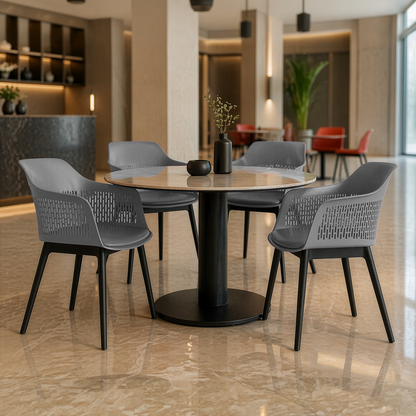 Austria Cafe Chair Cushion with Black legs (Pack of 2)