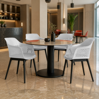 Austria Cafe Chair Cushion with Black legs (Pack of 2)