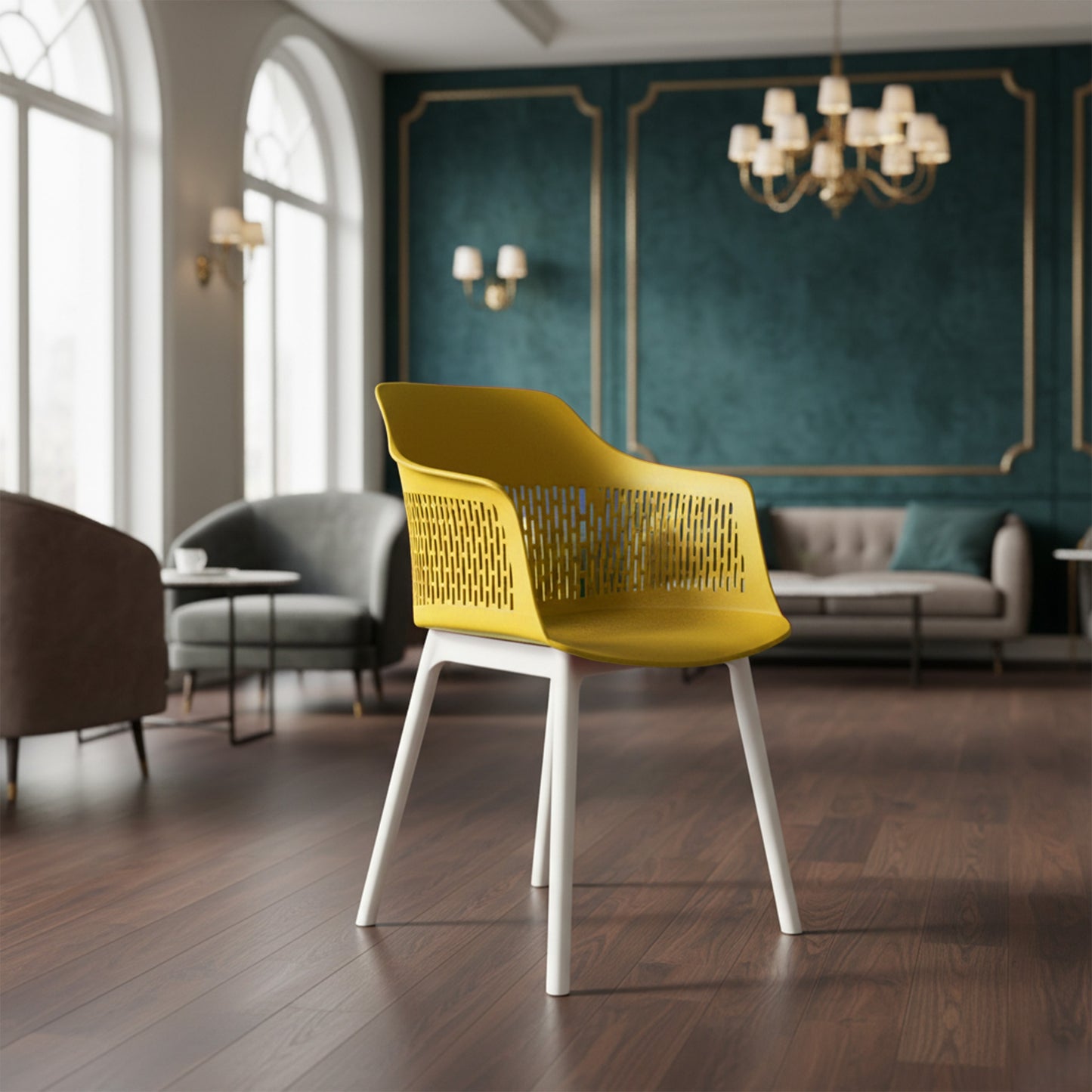 Austria Chair With White Legs (Pack of 2)