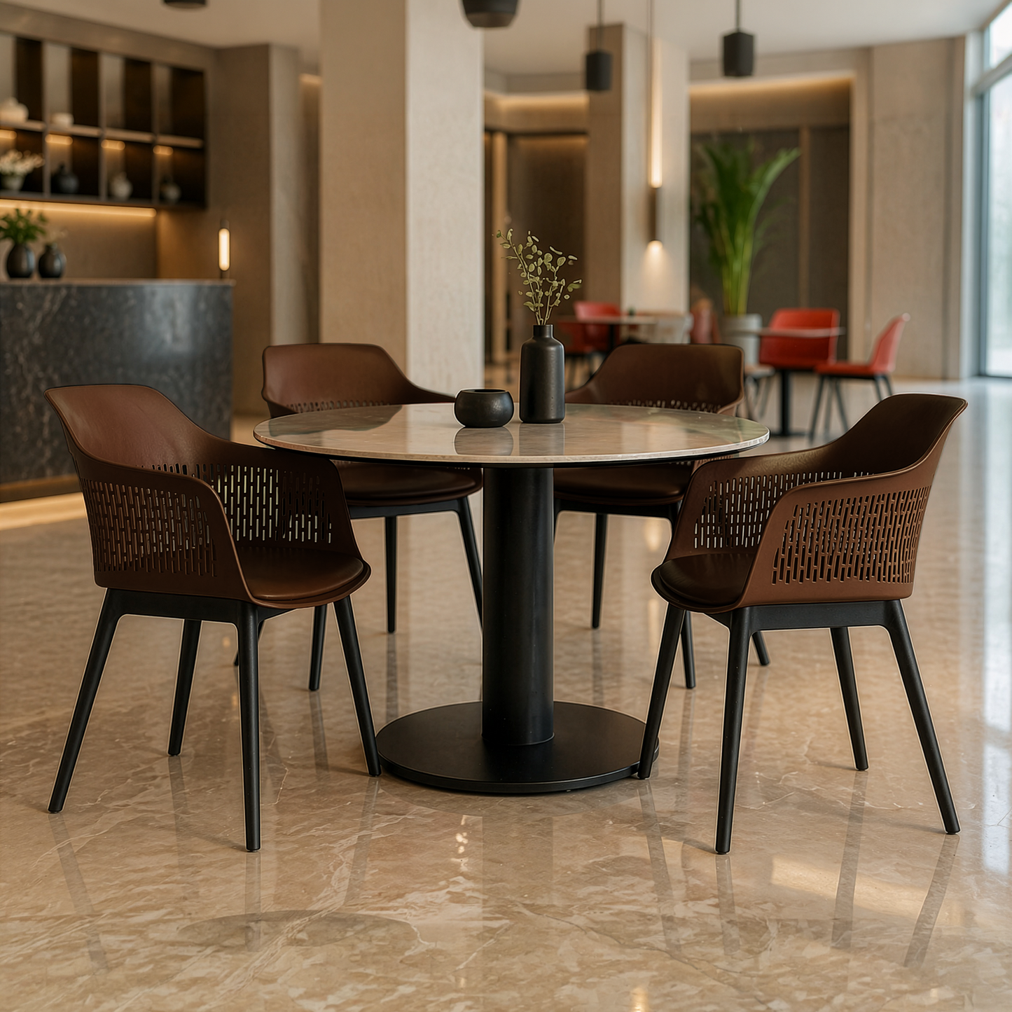 Austria Cafe Chair Cushion with Black legs (Pack of 2)