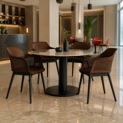 Austria Cafe Chair Cushion with Black legs (Pack of 2)