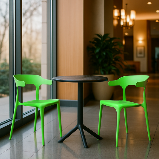 Plaza Round Table With 2 Platina Chair