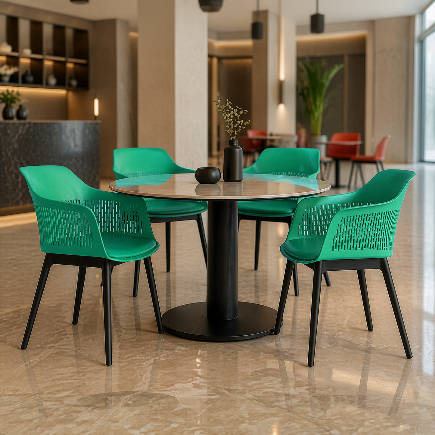 Austria Cafe Chair Cushion with Black legs (Pack of 2)