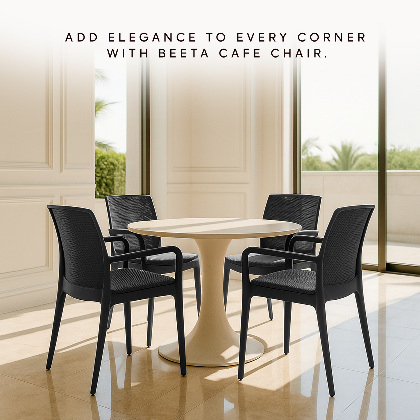 Beeta Chair with Cushion with Arm (pack of 2)