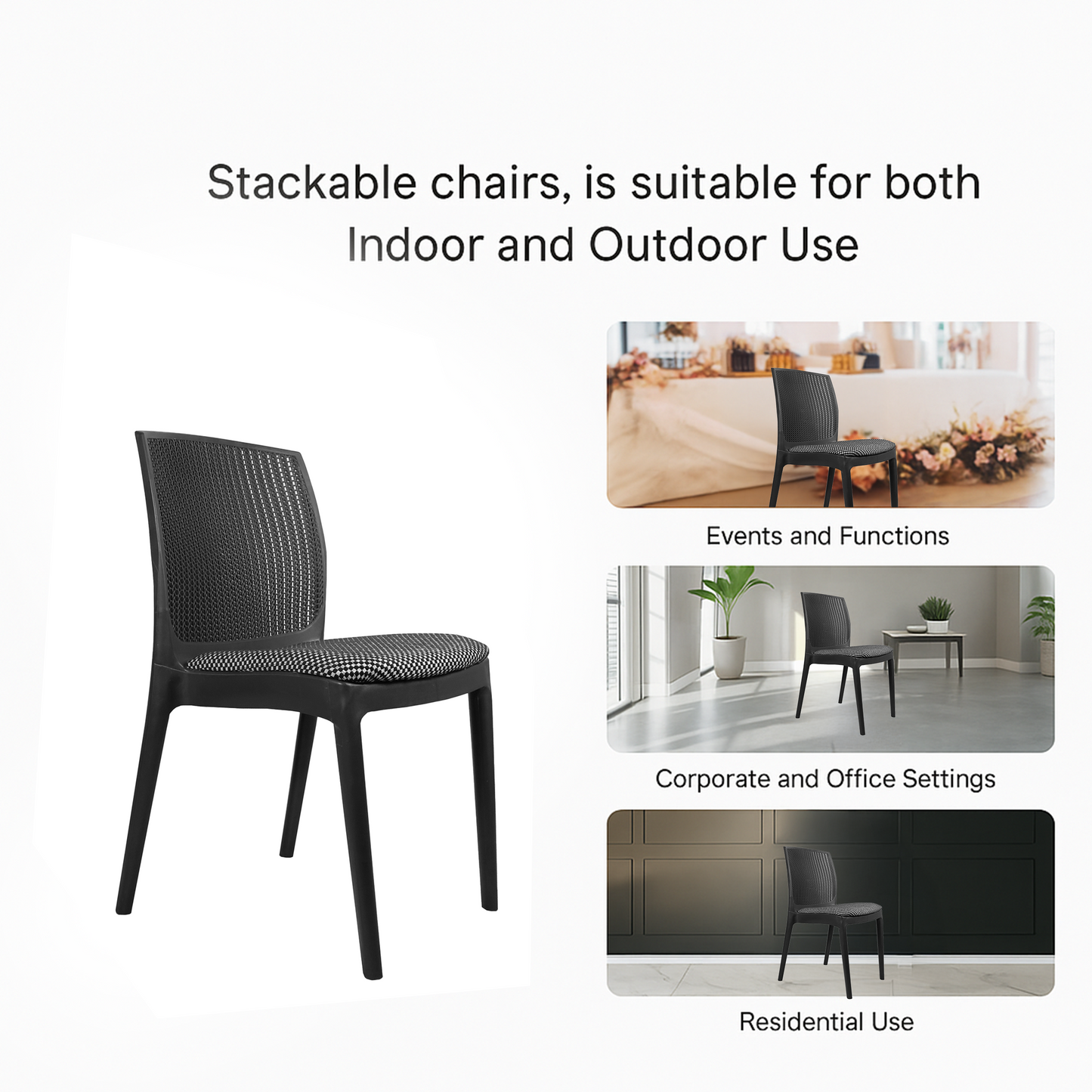 Beeta Chair with cushion w/o arm (Pack of 2)