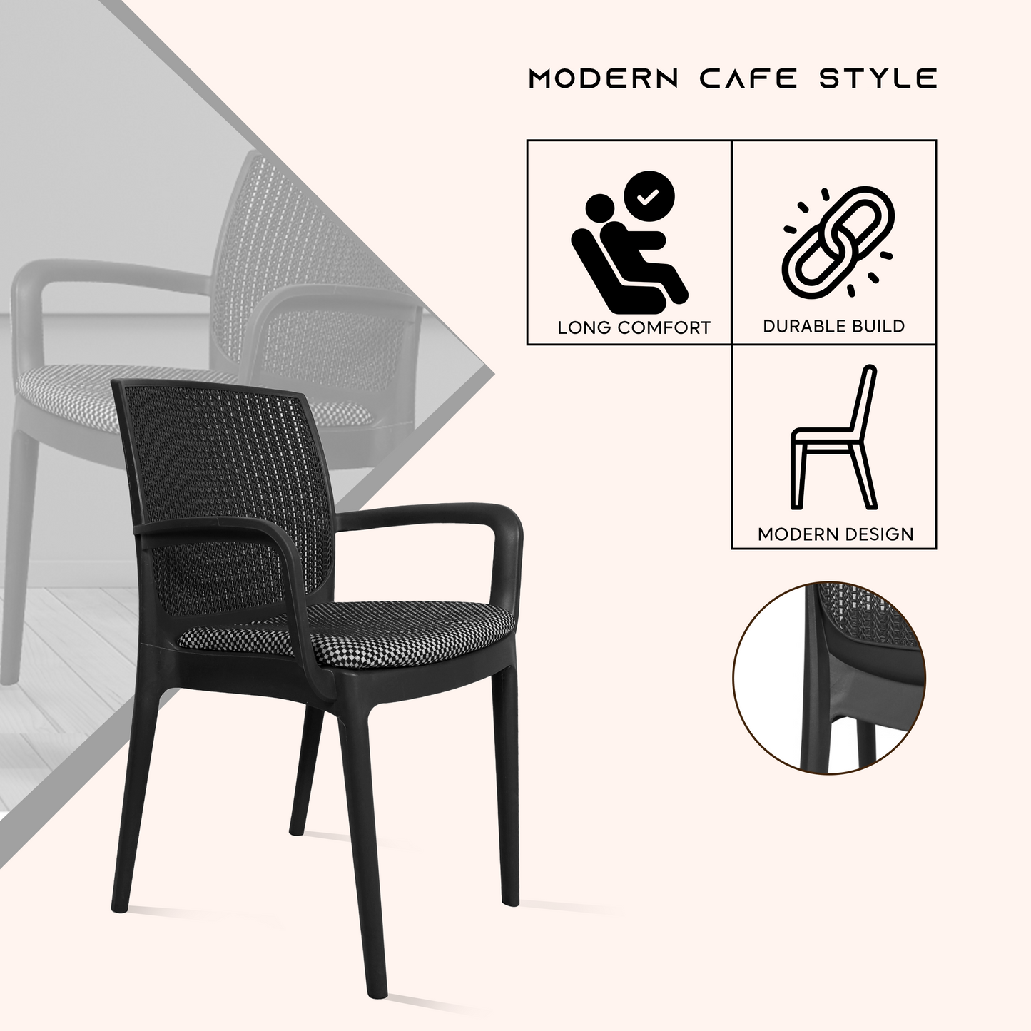 Beeta Chair with Cushion with Arm (pack of 2)