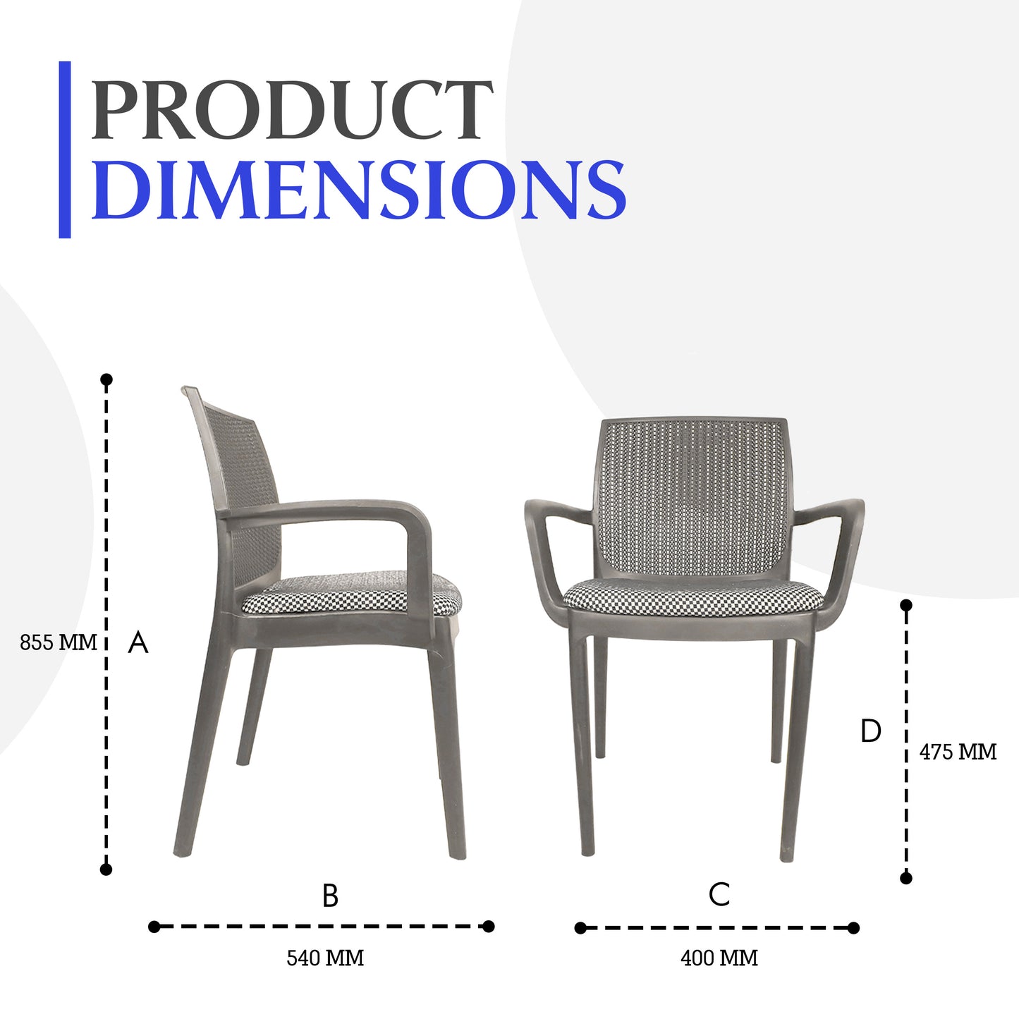 Beeta Chair with Cushion with Arm (pack of 2)