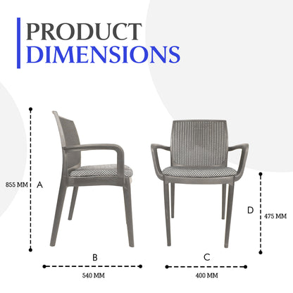 Beeta Chair with Cushion with Arm (pack of 2)