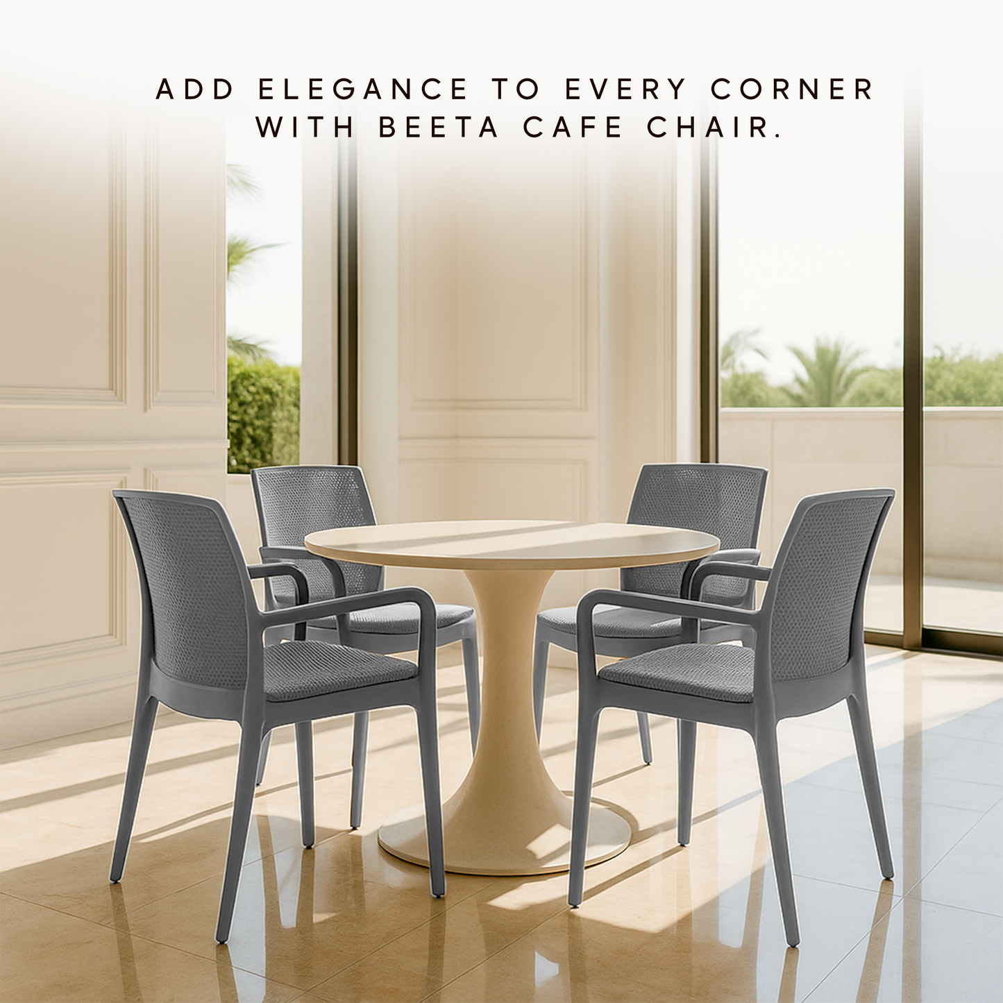 Beeta Chair with Cushion with Arm (pack of 2)
