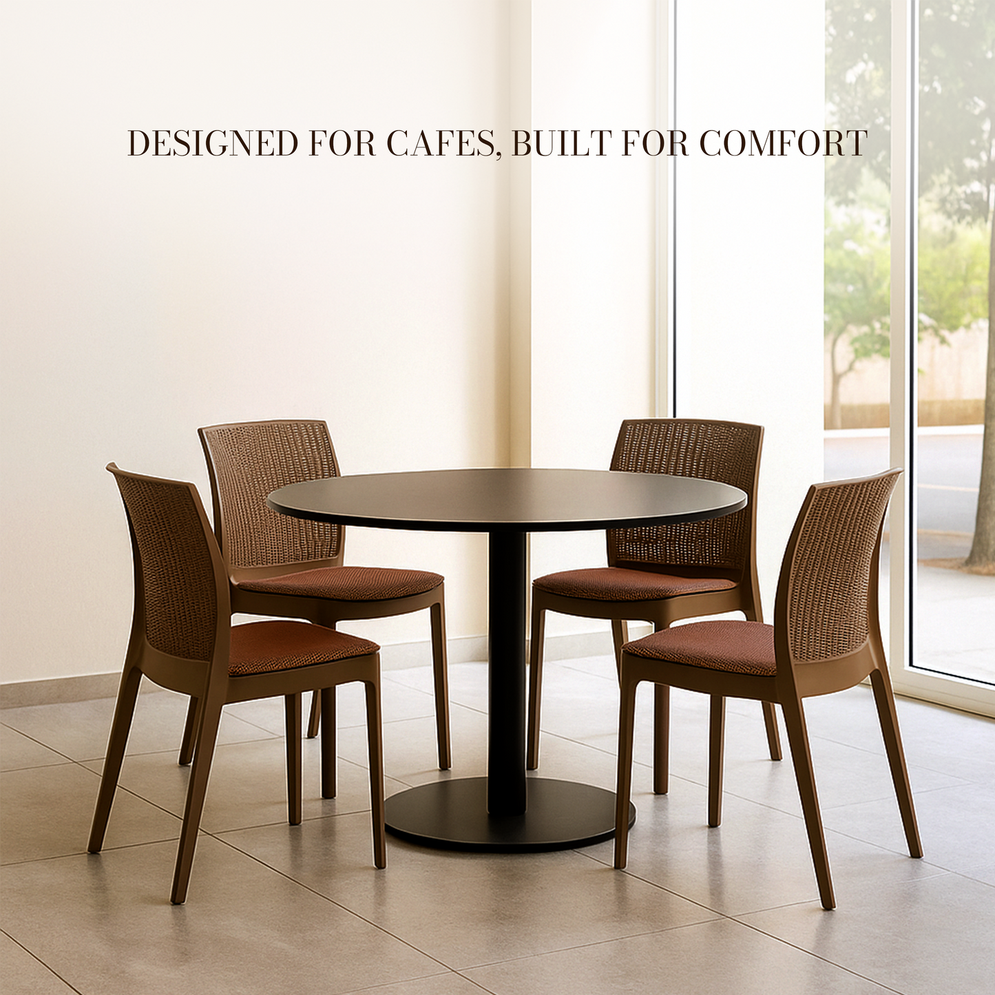 Beeta Chair with cushion w/o arm (Pack of 2)