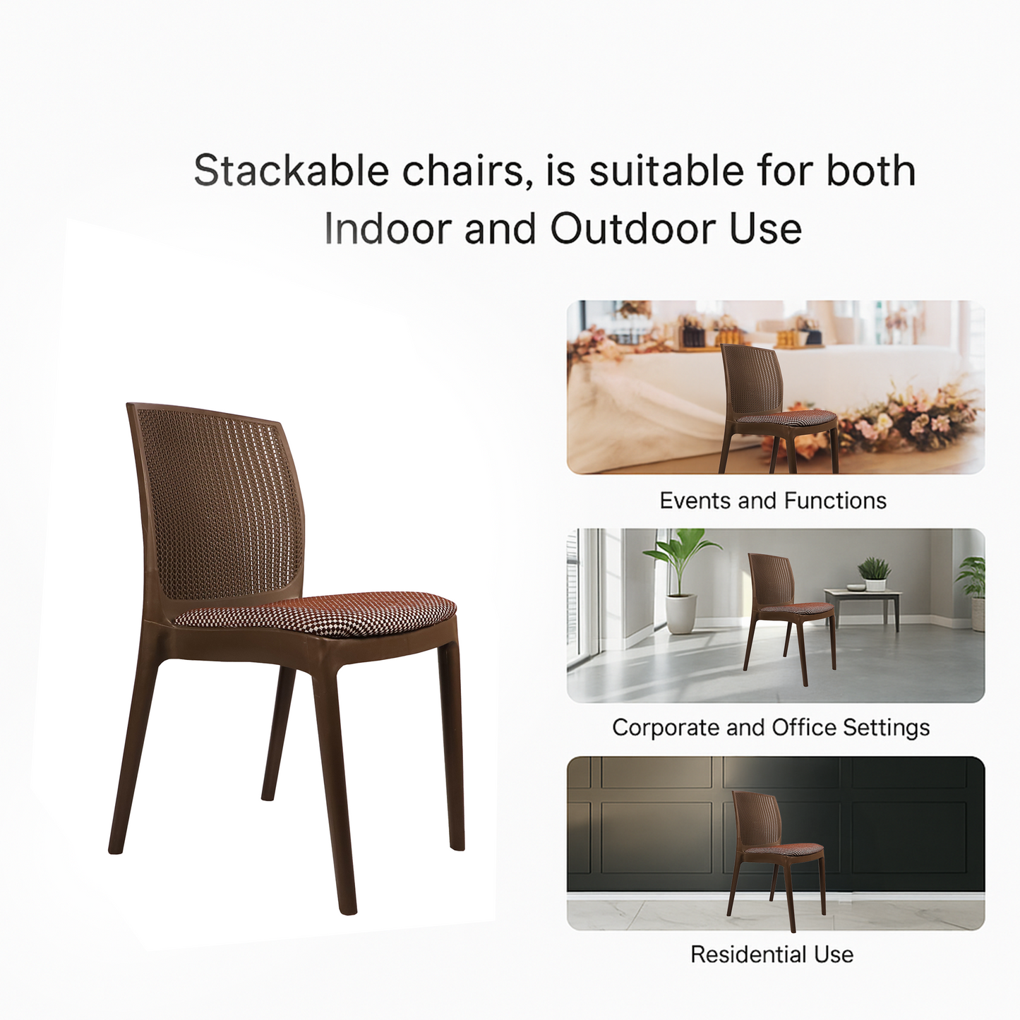 Beeta Chair with cushion w/o arm (Pack of 2)