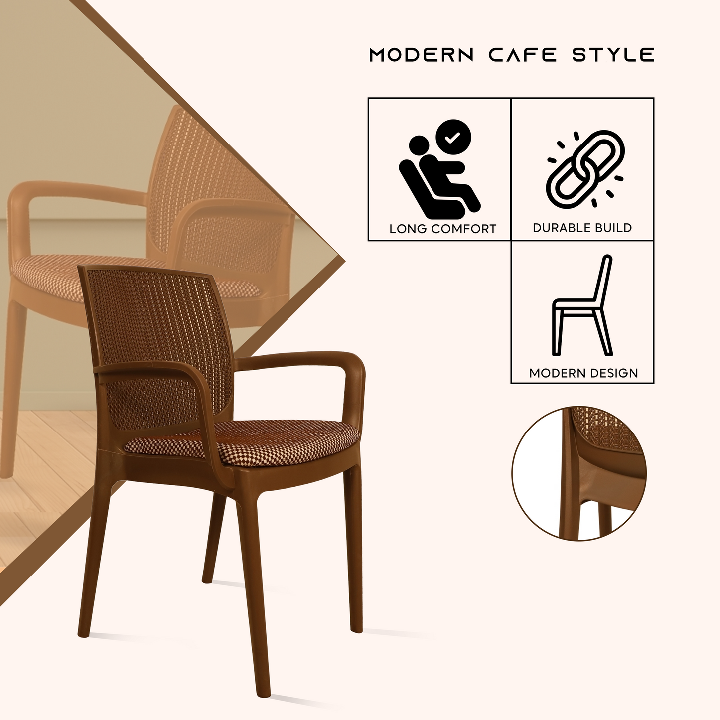 Beeta Chair with Cushion with Arm (pack of 2)