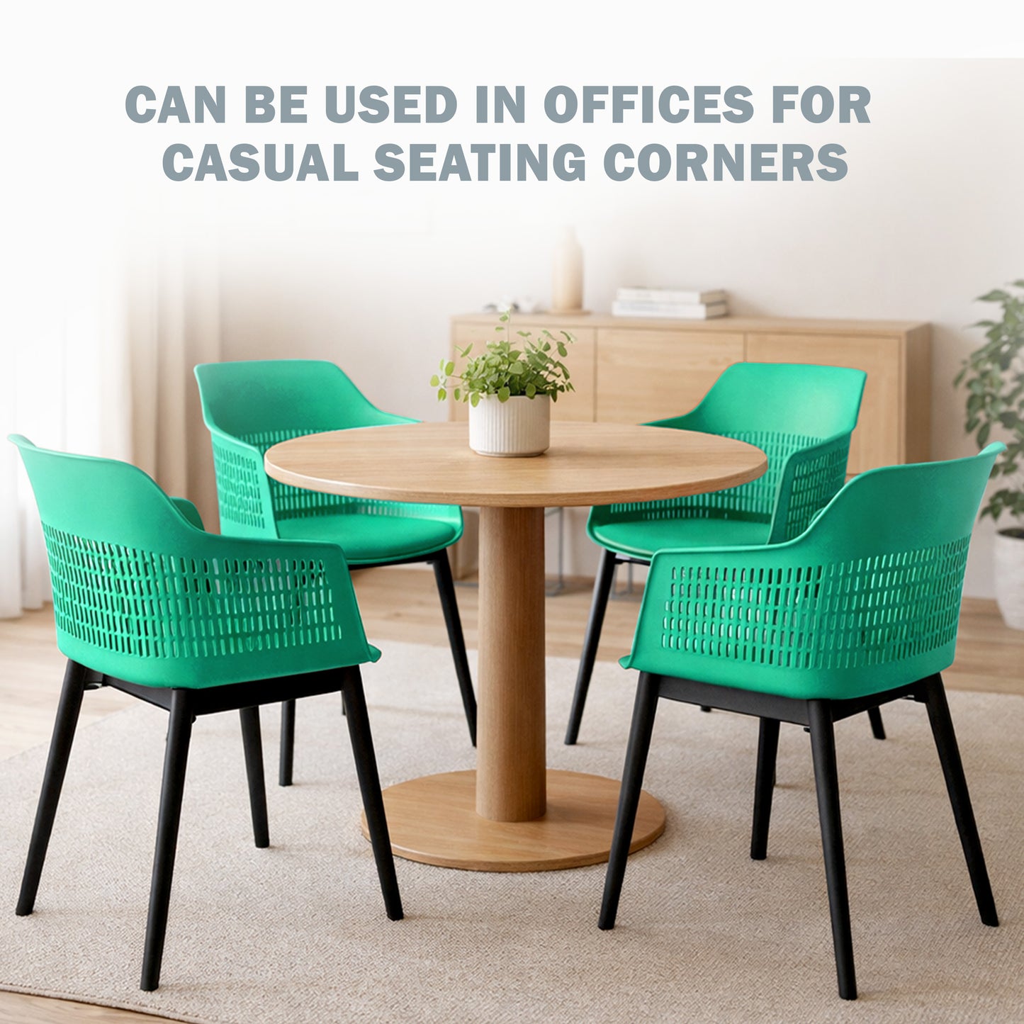 Austria Cafe Chair Cushion with Black legs (Pack of 2)