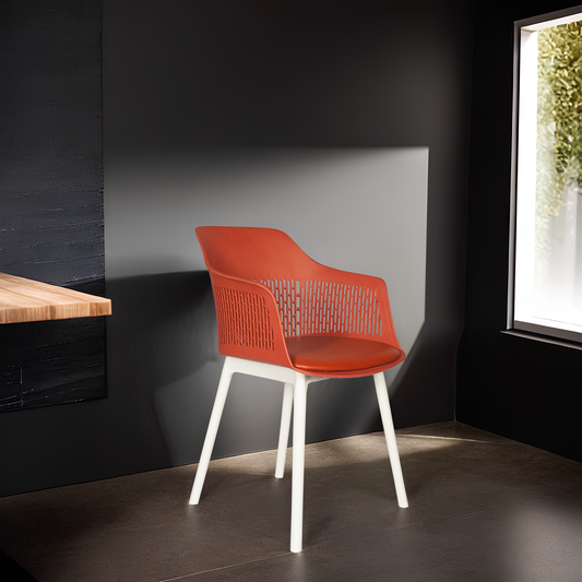 Austria Cafe Chair Cushion with White Legs