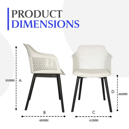 Austria Cafe Chair Cushion with Black legs (Pack of 2)