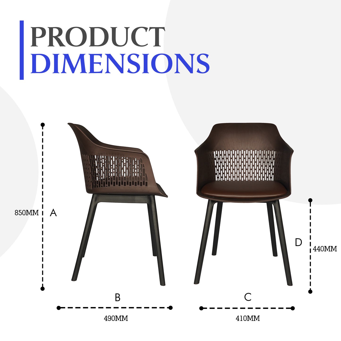 Austria Cafe Chair Cushion with Black legs (Pack of 2)