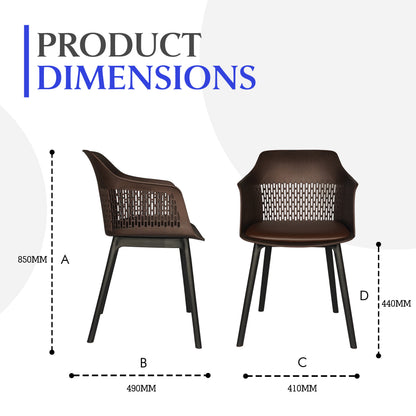 Austria Cafe Chair Cushion with Black legs (Pack of 2)