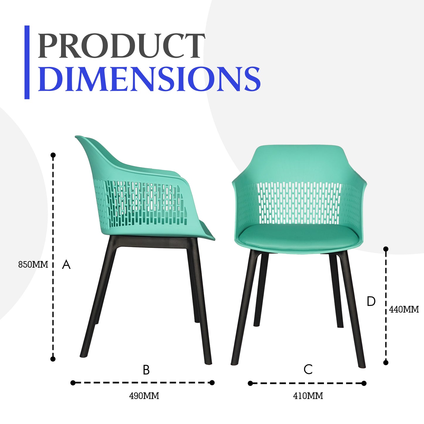 Austria Cafe Chair Cushion with Black legs (Pack of 2)