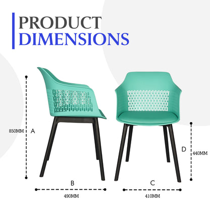 Austria Cafe Chair Cushion with Black legs (Pack of 2)