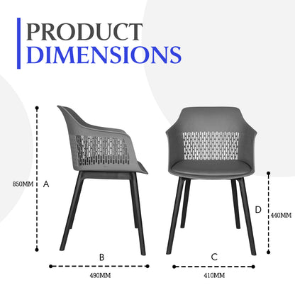 Austria Cafe Chair Cushion with Black legs (Pack of 2)