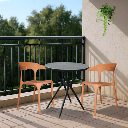 Bingo Round Table with 2 Platina Chairs