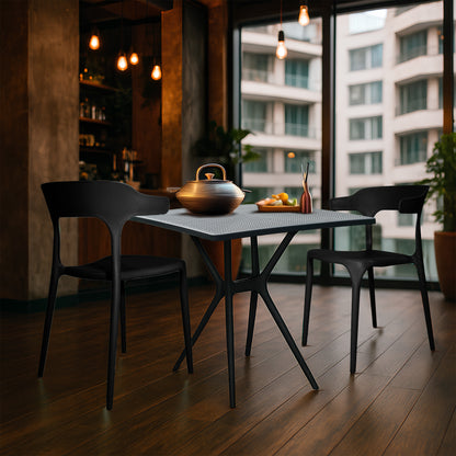 Bingo Square Table With 2 Platina Chair