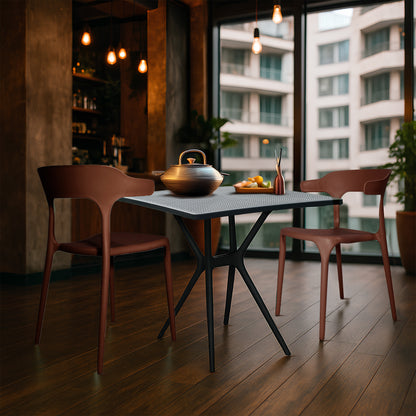 Bingo Square Table With 2 Platina Chair