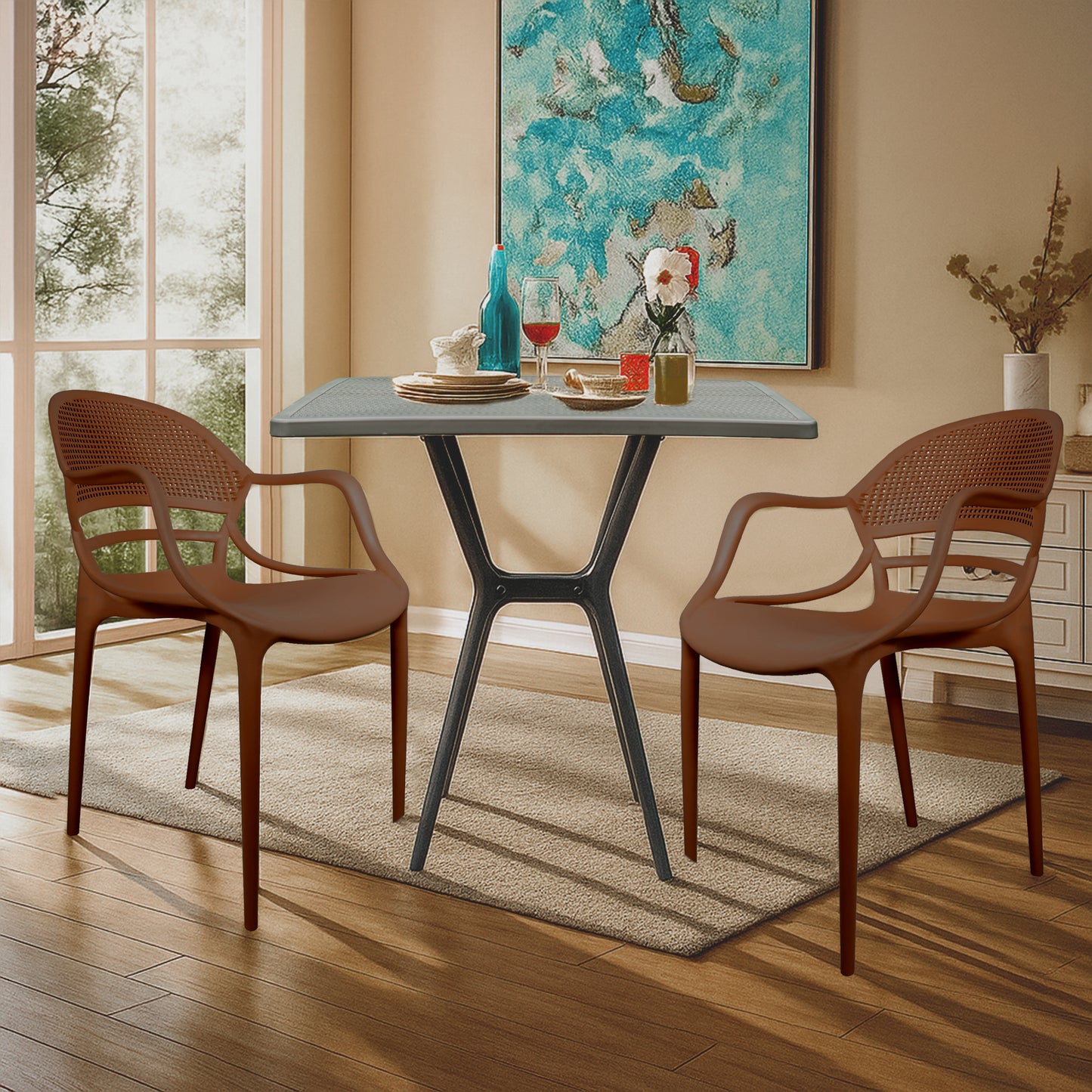 Bingo Square Table With 2 Sunset Chair