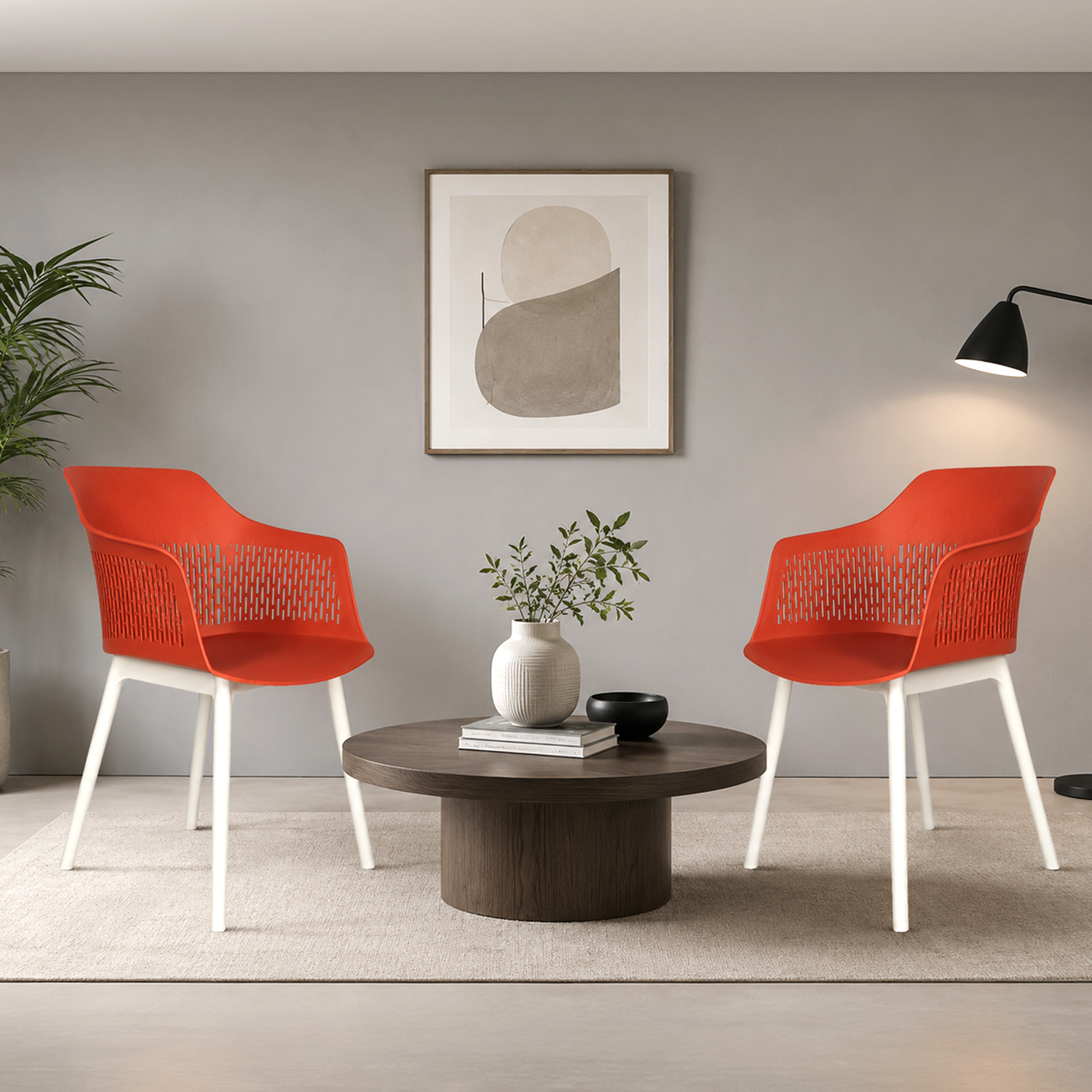 Austria Chair With White Legs (Pack of 2)