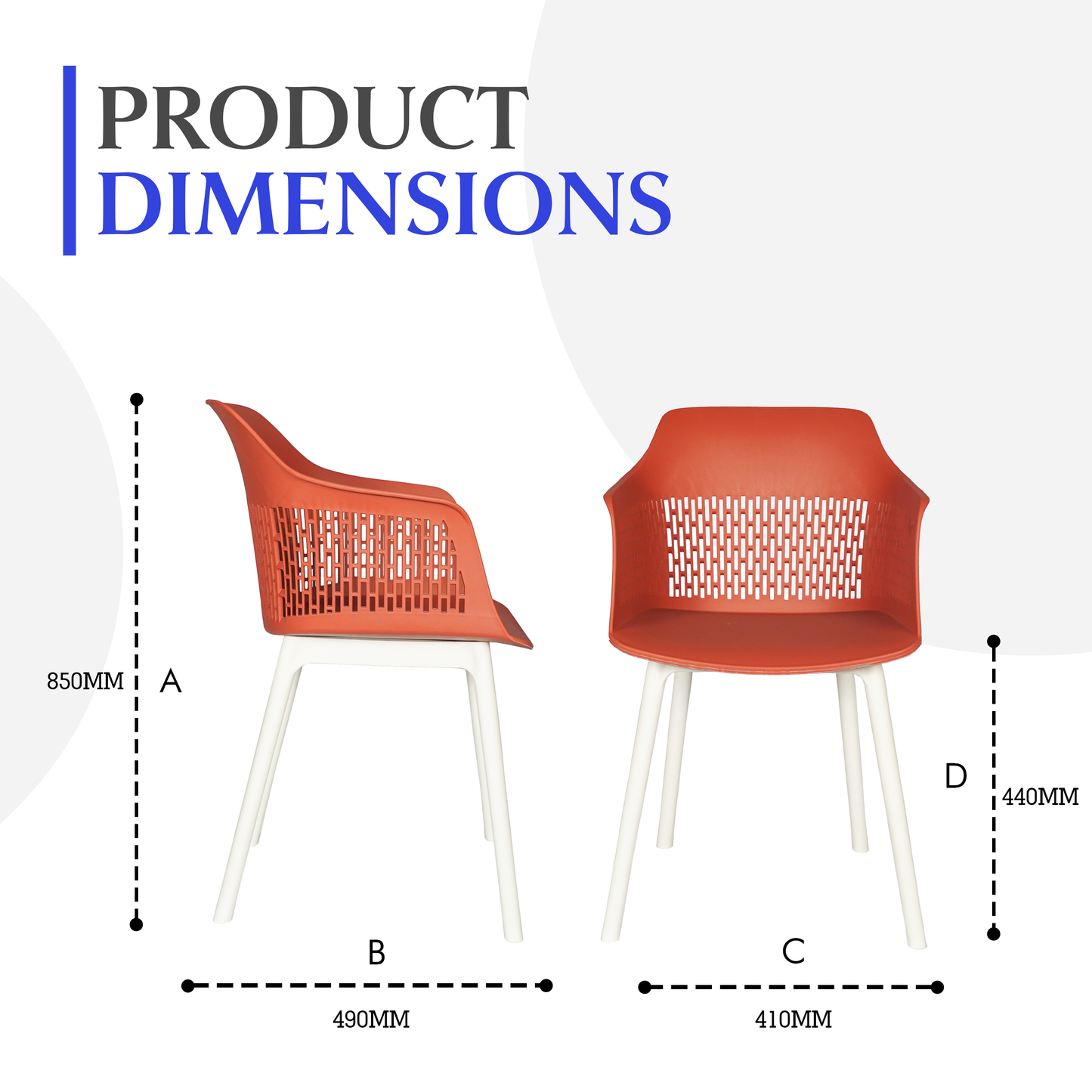 Austria Chair With White Legs (Pack of 2)