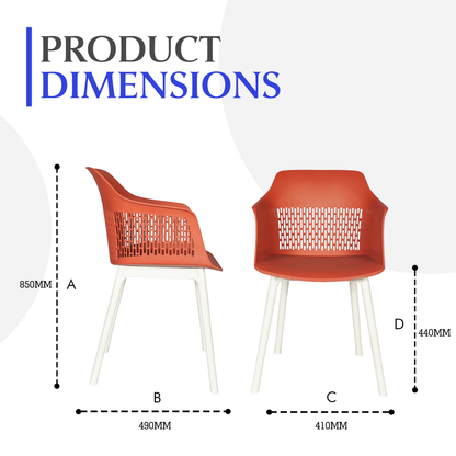 Austria Chair With White Legs (Pack of 2)