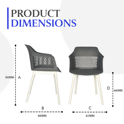 Austria Chair With White Legs (Pack of 2)