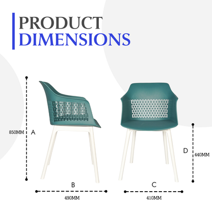 Austria Chair With White Legs (Pack of 2)