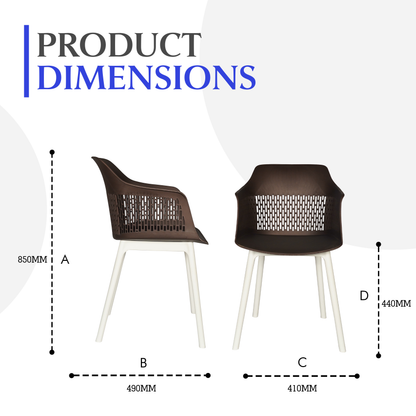 Austria Chair With White Legs (Pack of 2)