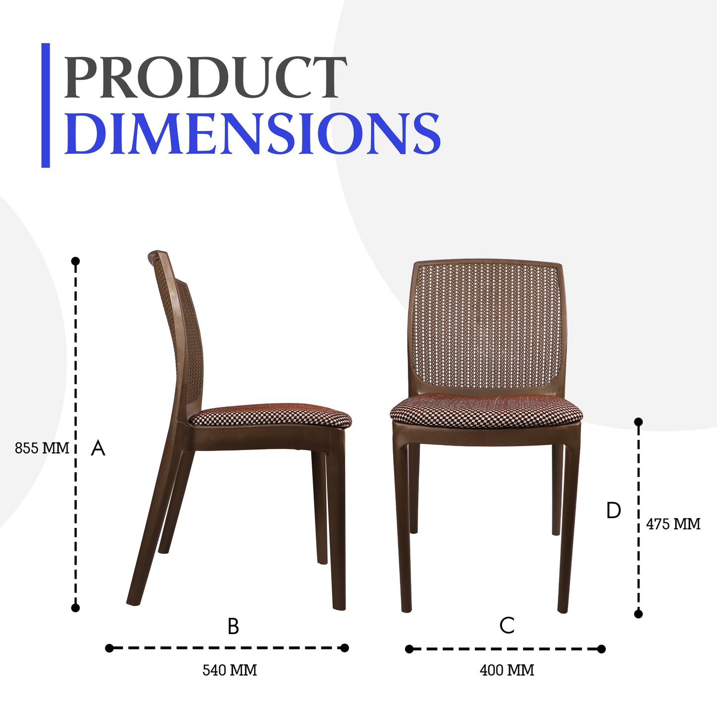 Beeta Chair with cushion w/o arm (Pack of 2)