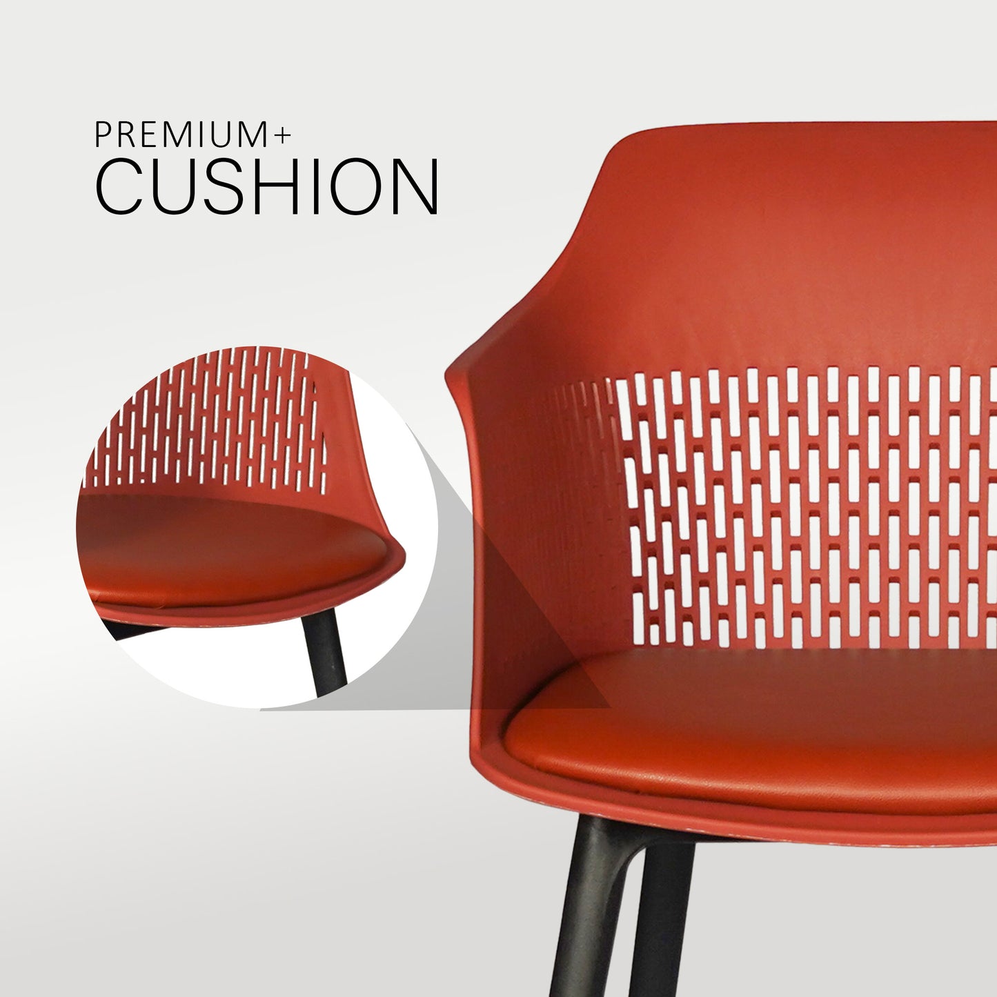 Austria Cafe Chair Cushion with Black legs (Pack of 2)