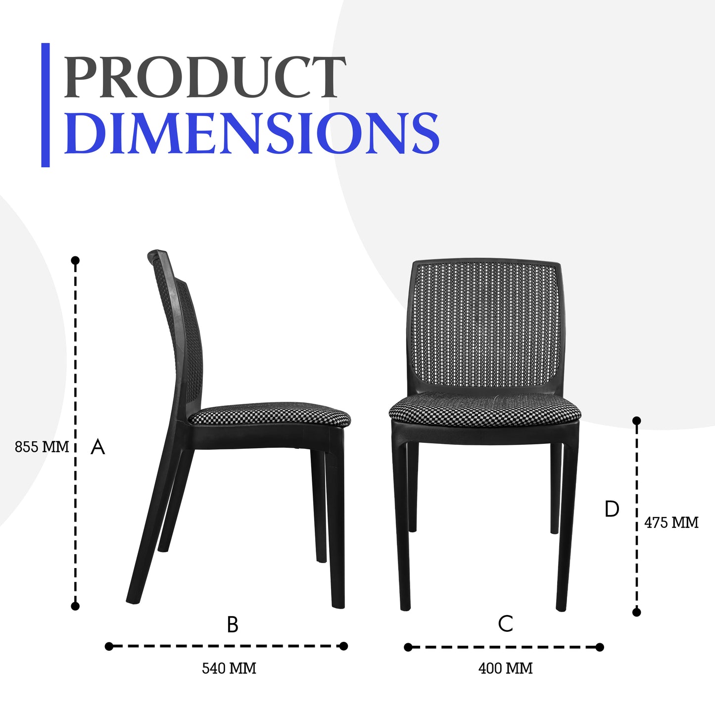 Beeta Chair with cushion w/o arm (Pack of 2)
