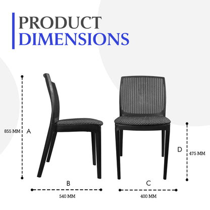 Beeta Chair with cushion w/o arm (Pack of 2)