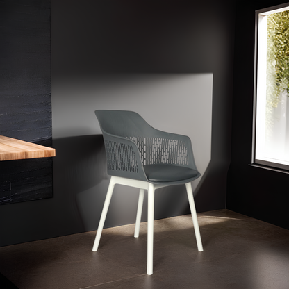 Austria Cafe Chair Cushion with White Legs