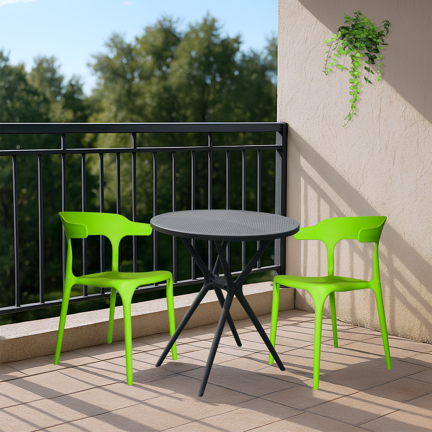 Bingo Round Table with 2 Platina Chairs