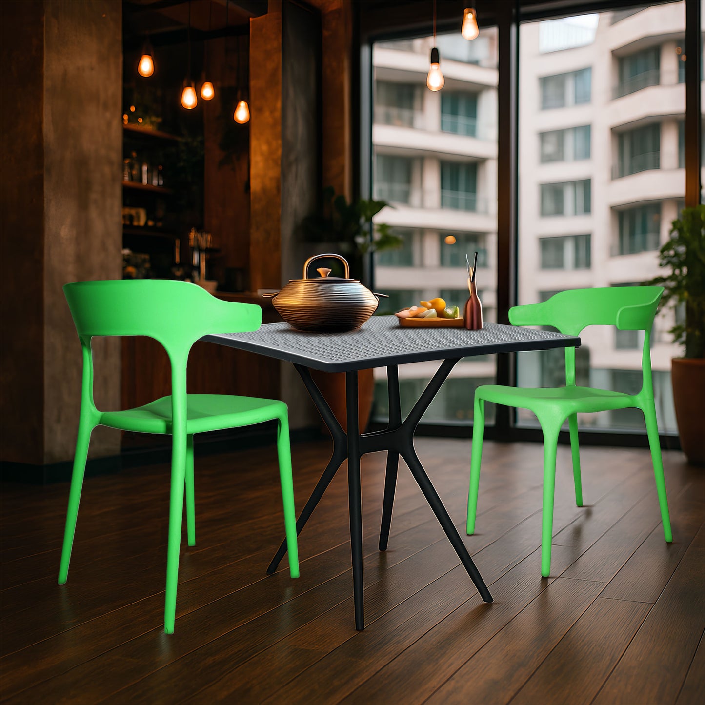 Bingo Square Table With 2 Platina Chair