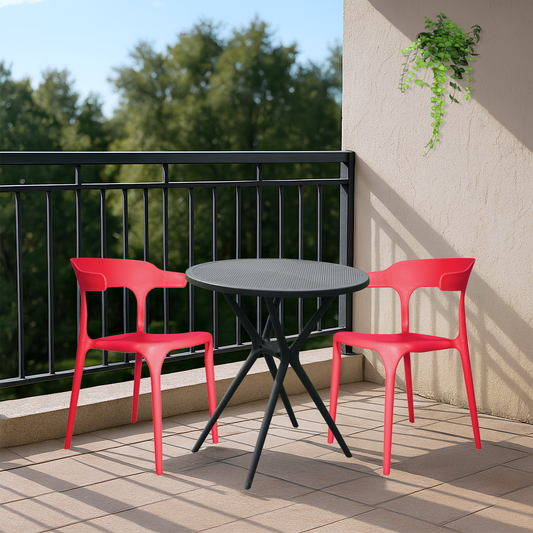Bingo Round Table with 2 Platina Chairs