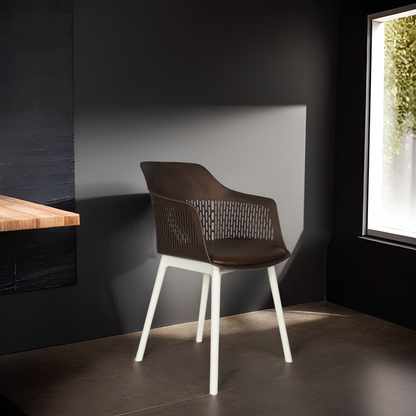 Austria Cafe Chair Cushion with White Legs