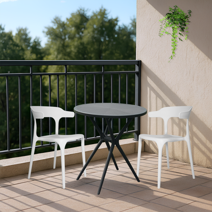 Bingo Round Table with 2 Platina Chairs